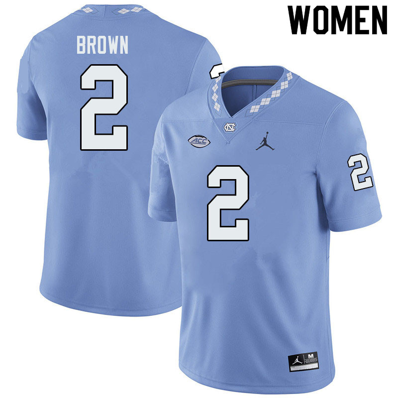 Jordan Brand Women #2 Dyami Brown North Carolina Tar Heels College Football Jerseys Sale-Blue